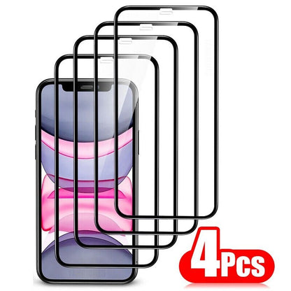 4-Pack Full Coverage Screen Protector Glass
