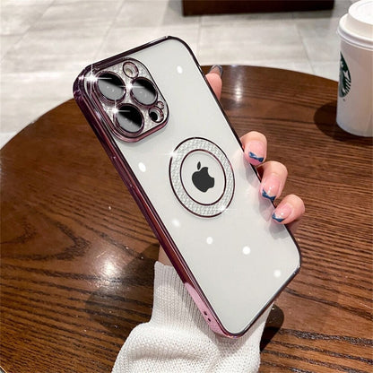 Diamond Bling Plating Cover with Crystal Ring Stand