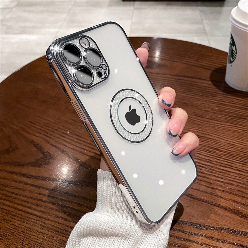 Diamond Bling Plating Cover with Crystal Ring Stand